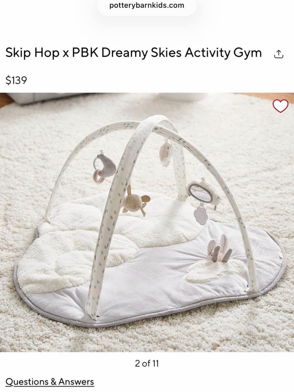Skip Hop x PBK Dreamy Skies Activity Gym - Soft Neutral Play Mat